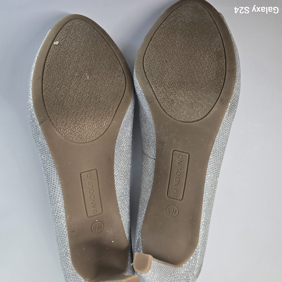 Bandolino Rainaa Glitter Peep Toe Slip On Pumps Silver Size 9.5 - Picture 9 of 9